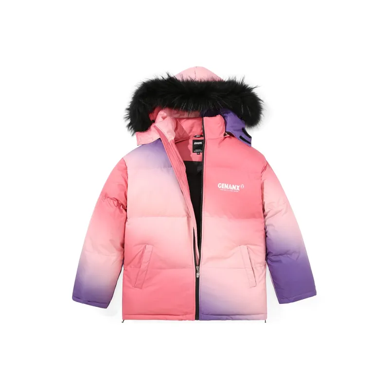 GENANX Gradient Stand Collar Loose Fit Puffer Jacket Unisex-6