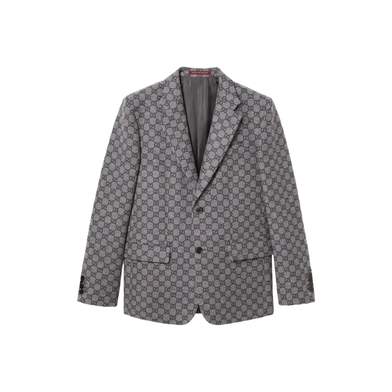 GUCCI SS25 Business Suit Coat Men's Gray-0
