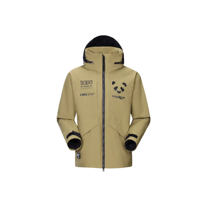 Panda Water Resistant Rainproof Windproof Windbreaker Jacket Unisex-0