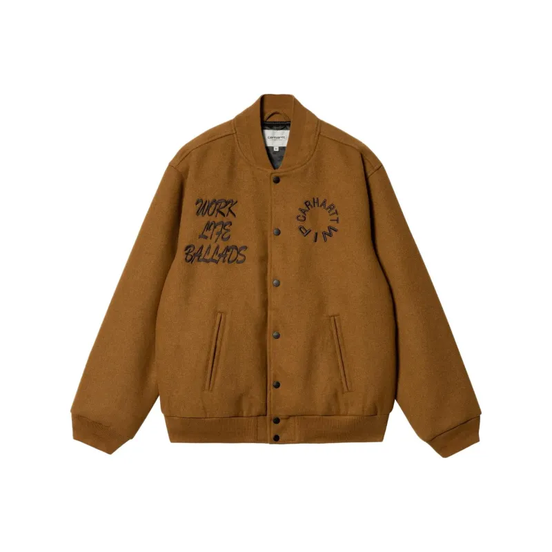 Carhartt WIP Logo Embroidered Varsity Bomber Jacket-0