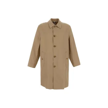 Burberry Single-Breasted Long Sleeved Gabardine Coat