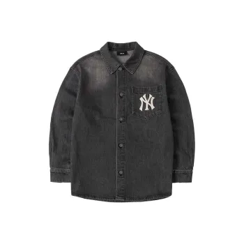 MLB Denim Jacket Unisex Charcoal Gray