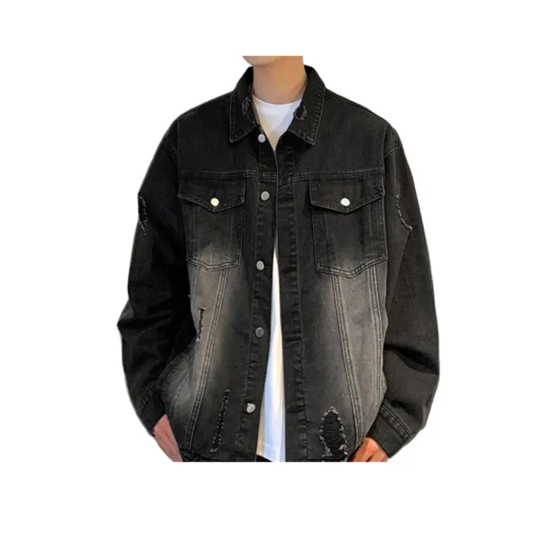MGXEK Denim Jacket Unisex Black Gray-0