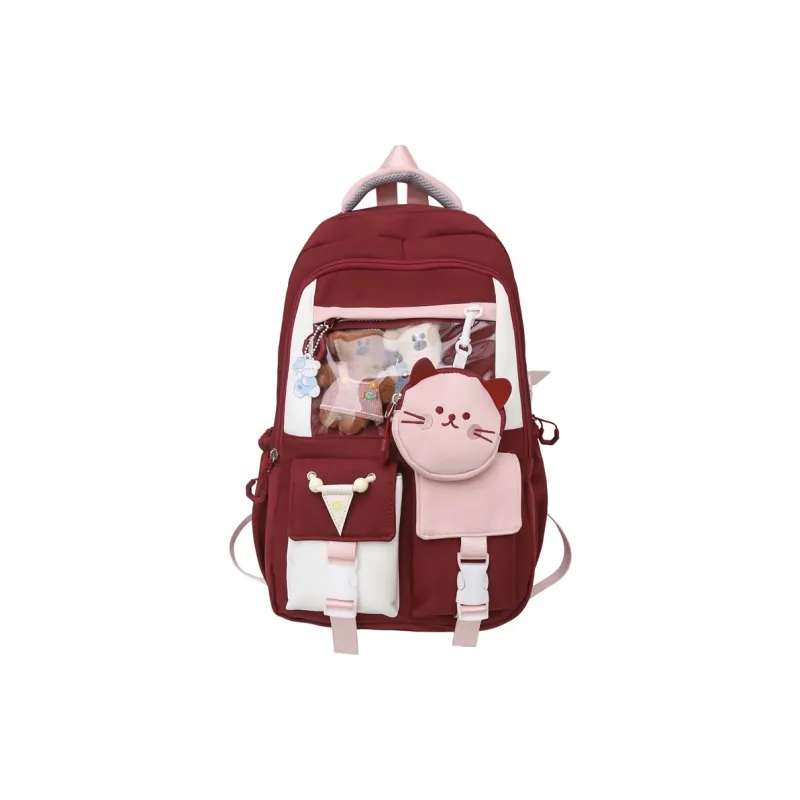 H YXIANG Nylon With PVC Backpack Unisex Multicolor-3