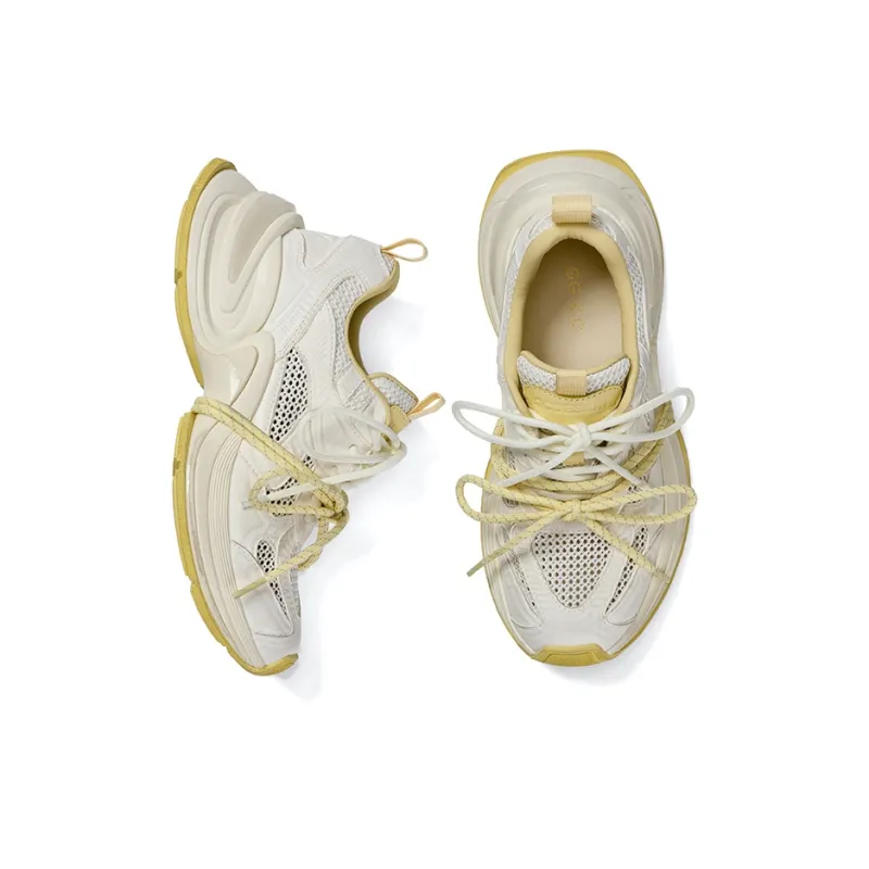 GG CC Platform Casual Cushioning, Slip Resistant, And Abrasion Resistant Low Top Cut Out Mesh Chunky Sneakers Women's-9