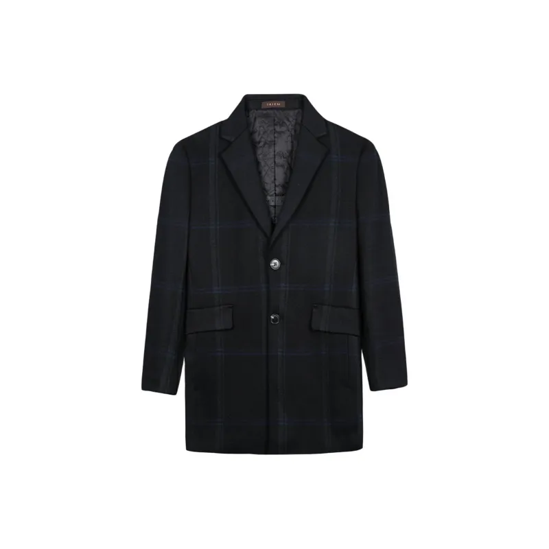 Wit Coats Men Black Blue-0