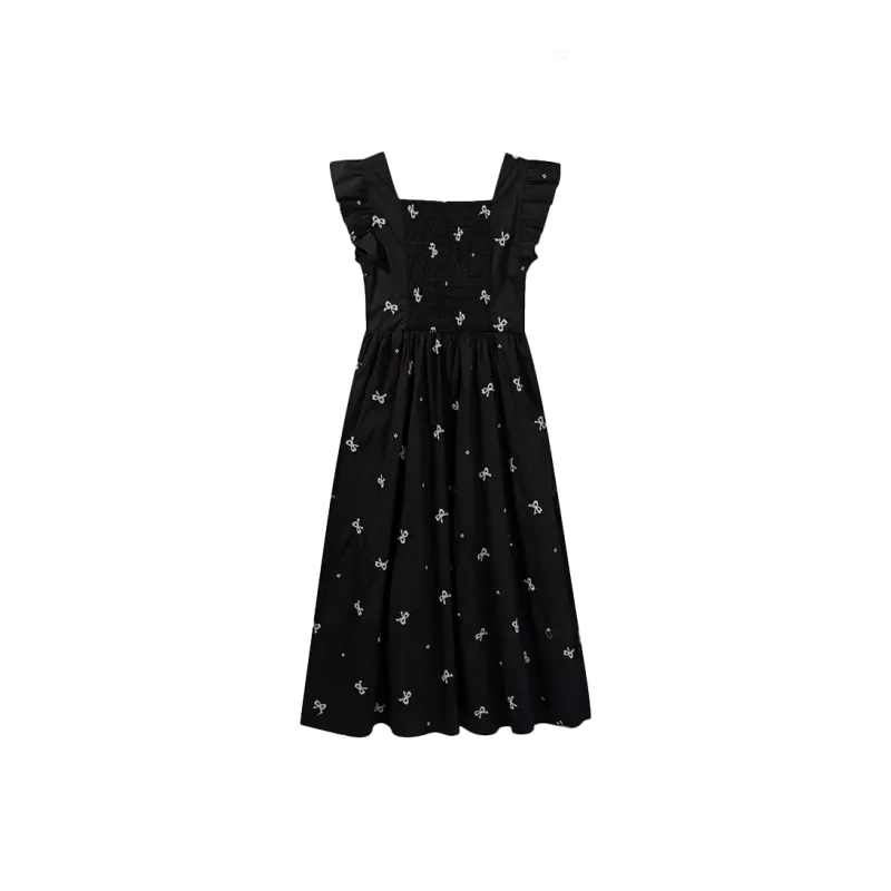 GLEE DIARY Short Sleeved Dress Women's Black-1