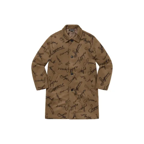 Supreme Script Logos Wool Overcoat