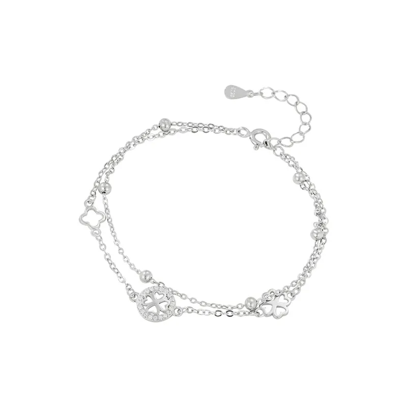Heart Grass S925 Silver Bracelets Women's-0