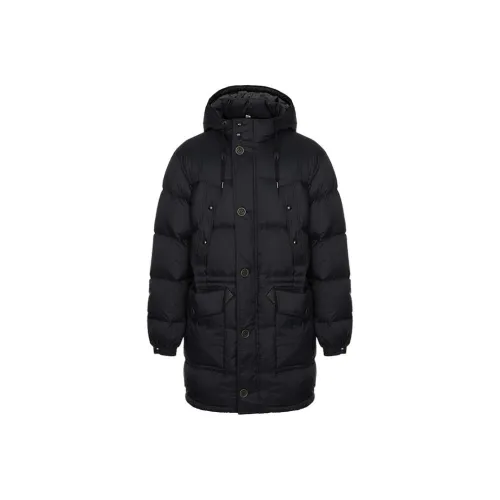 Burberry SS23 Down Jacket Nylon Mid Length Over The Bottom Thickened Coat Men's Marine Blue