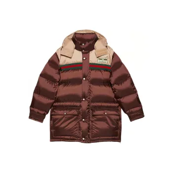 GUCCI Nylon Satin Padded Bomber Down Coat