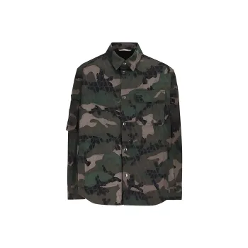 Valentino Camouflage Detailed Buttoned Jacket