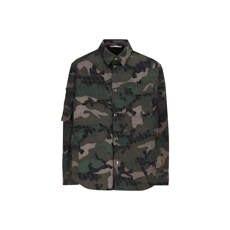 Valentino Camouflage Detailed Buttoned Jacket-0