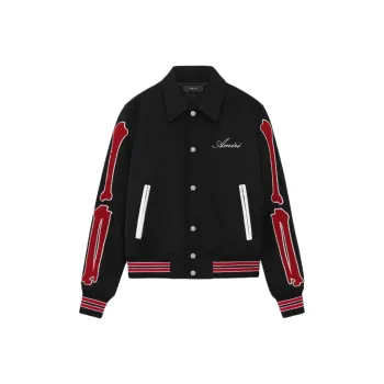 AMIRI Logo Embroidered Bones Bomber Jacket