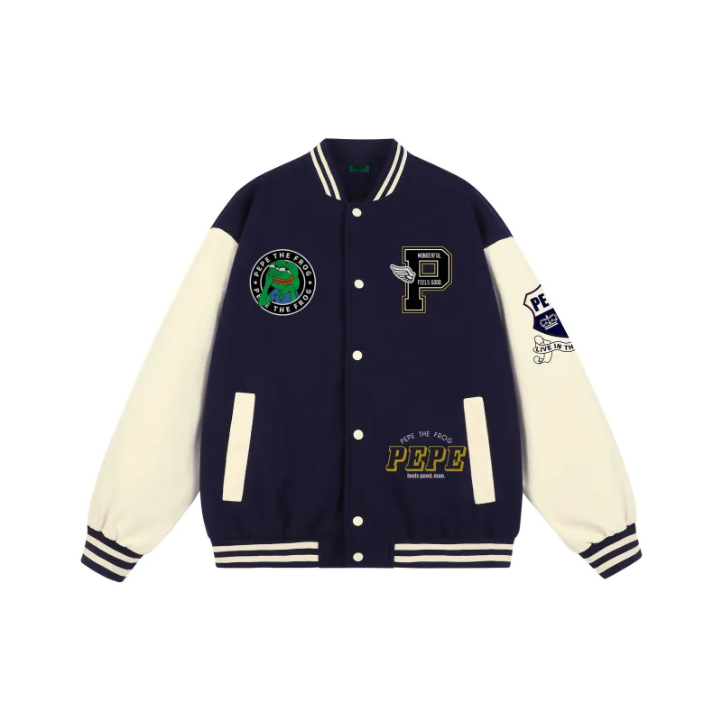 Pepe The Frog Baseball Jacket Unisex-6