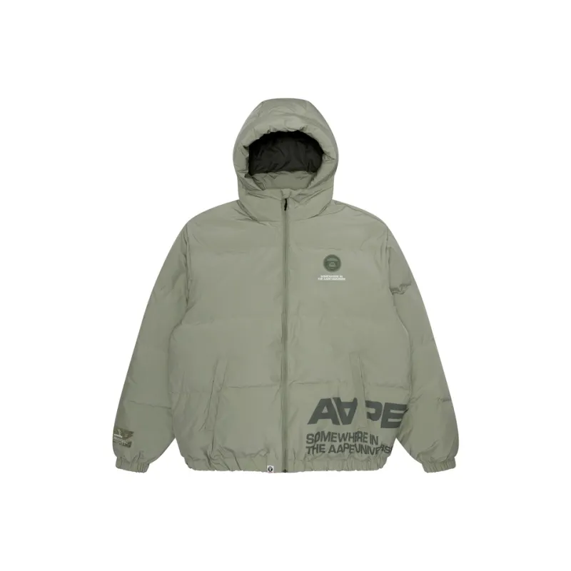 Aape Slogan print Hooded Padded Jacket-6