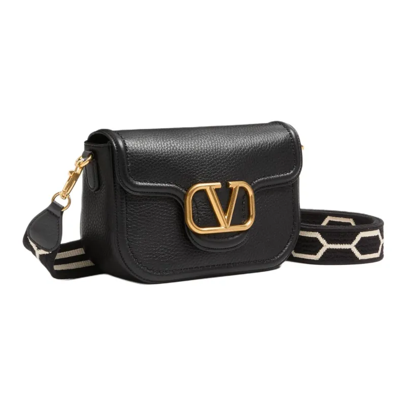 Valentino GARAVANI Matte Calfskin One Shoulder Handbag Women's Black-1