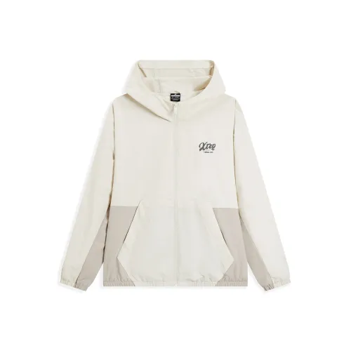 XTEP Waterproof rains & Coats Unisex Cotton White/Shadow Gray