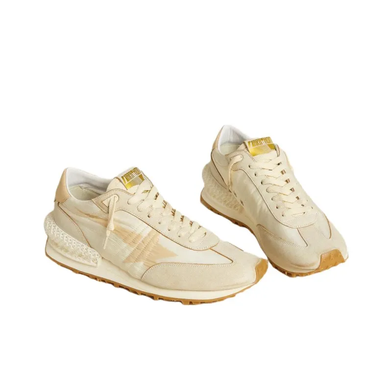 Golden Goose Marathon Low Top Casual Shoes Men's Beige-2