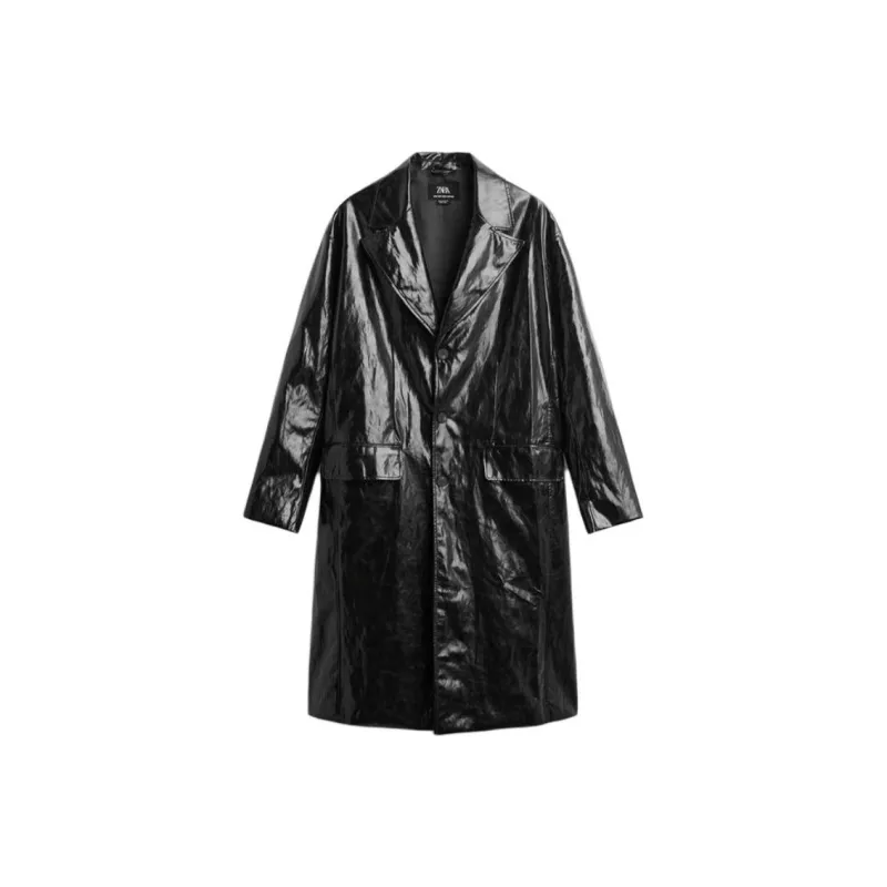 ZARA Coats Men Black-0