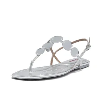 COOL CHAP Strap Sandals Women's Mirror Finish Silver