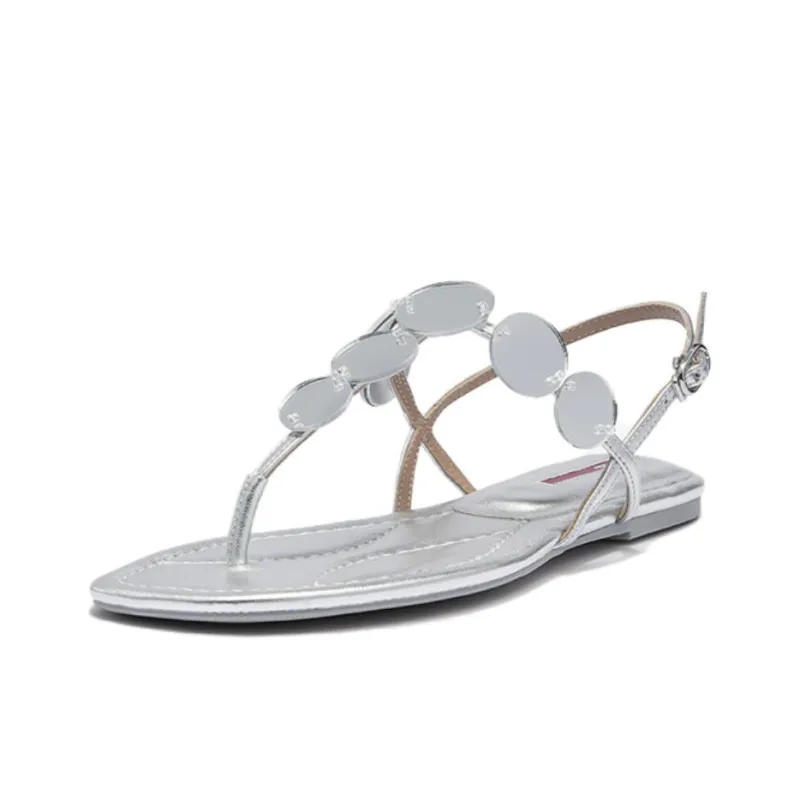 COOL CHAP Strap Sandals Women's Mirror Finish Silver-0