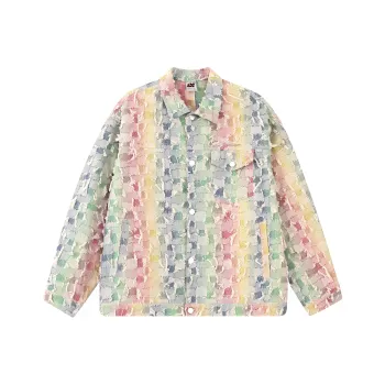 F426 Denim Jacket Unisex Multicolor Flower