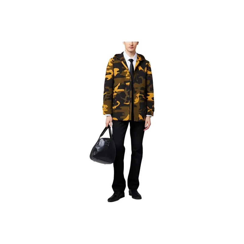Francesco Totti Jackets Coats Men's Floral Beige Brown-0