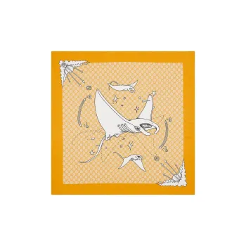 GUCCI Mulberry Silk, Silk Scarves Women's Yellow