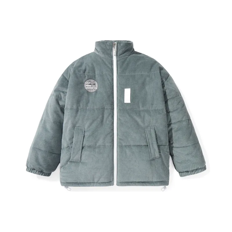XXGOGO Cartoon Letter Solid Color Stand Collar Loose Fit Puffer Jacket Unisex-6
