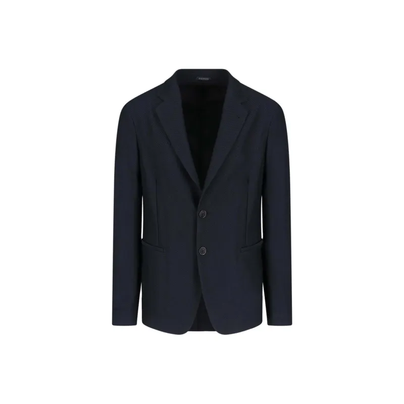 GIORGIO ARMANI Single Breasted Straight Hem Blazer-0