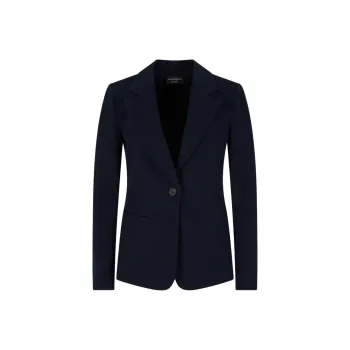 EMPORIO ARMANI Icon Single breasted Jacket In An Embossed Jacquard Knit Jersey