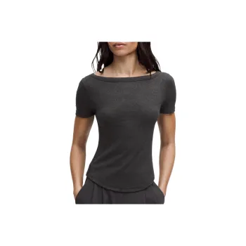 Lululemon Hold Tight Yoga T Shirt Women's Variegated Black