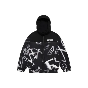 DEFINEX Stand Collar Loose Fit Thickened Down Jacket Unisex Black