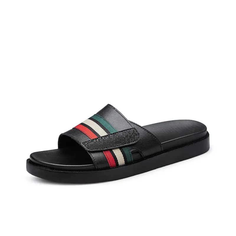 Qiandongmeili Quiet Slide Slippers Men's Black-1