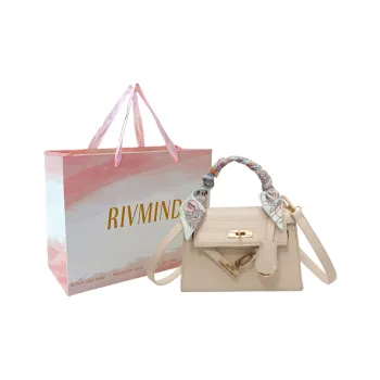 RIVMIND PU Handbag Women's White/Black/Pink