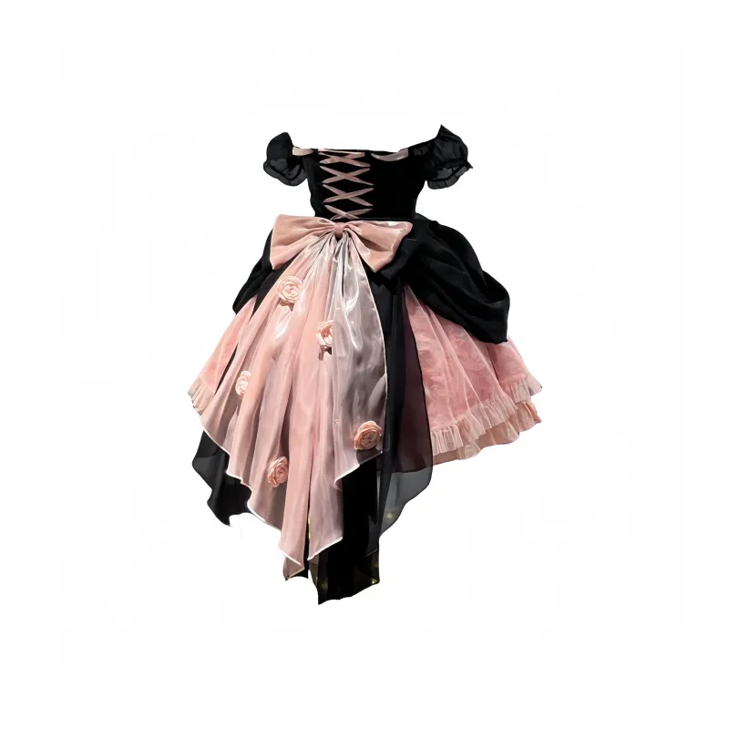 OUTDOORPRINCE Lolita Fashion Women's Black Pink-1