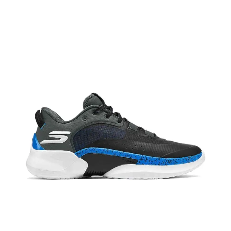 Skechers MEN'S GO BASKETBALL Anti Slip Wear Resistant Low Top Basketball Shoes Men's Black-1