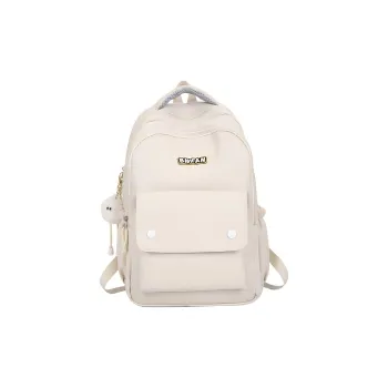 BRABOSTON Nylon Backpack Unisex Ecru/Black/Light Yellow/Neon Green/Cyan/Light Blue