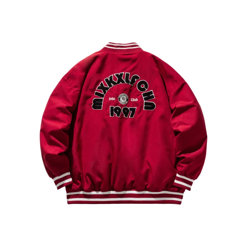KXLFCHN Letter Baseball Collar Loose Fit Puffer Jacket Unisex-10