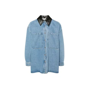 NANUSHKA Contrasting collar Denim Shirt Jacket