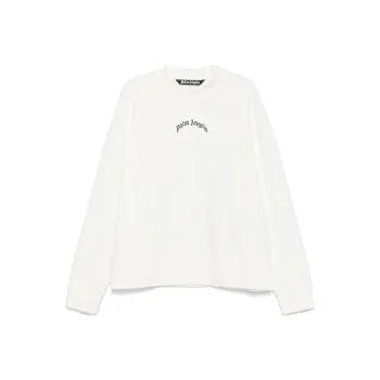 PALM ANGELS Curved Logo Crewneck Sweatshirt