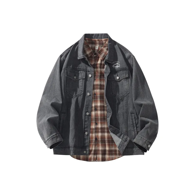 FASTFISH Denim Jacket Unisex Dark Gray-0
