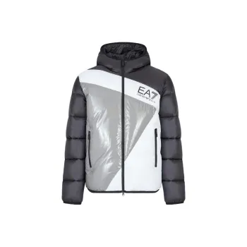 EMPORIO ARMANI EA7 Puffer Jacket Men's Gray White