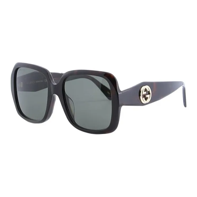 GUCCI Acetate Irregular Shape Sunglasses Women's Black-0