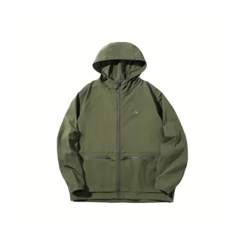 MOBI GARDEN Water-Repellent Windbreaker Coats Jacket Unisex Army Green