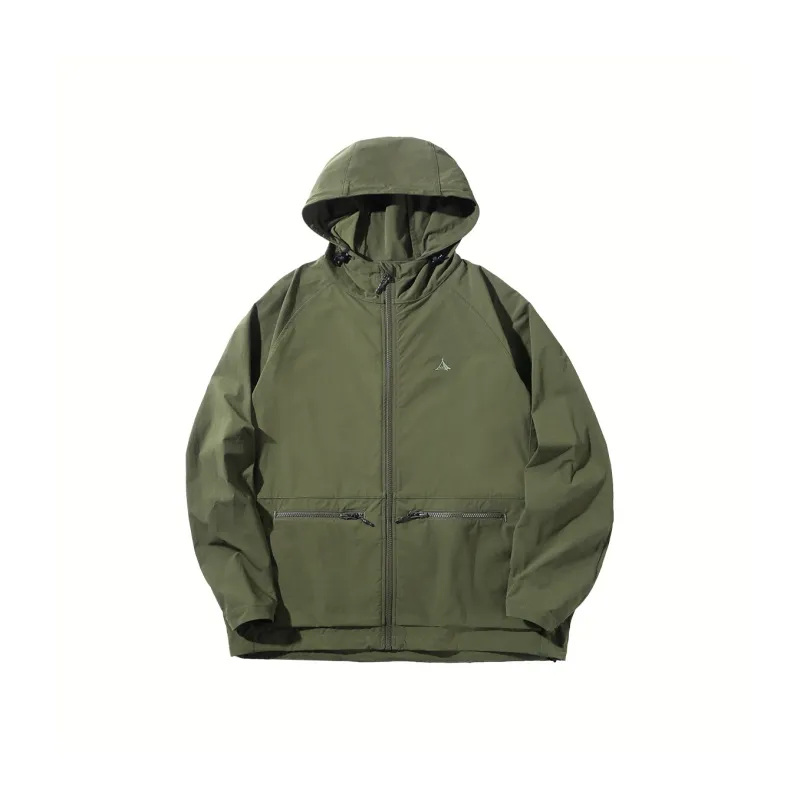 MOBI GARDEN Water Repellent Windbreaker Coats Jacket Unisex Army Green-0