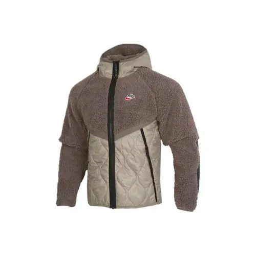 Nike Velvet Jackets Men Camel