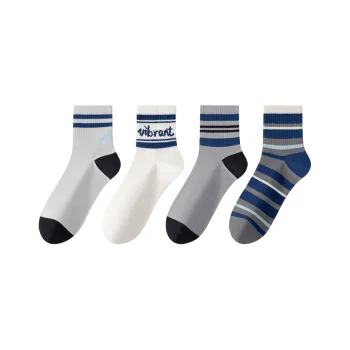 MIIOW Mid Calf Socks Men's 4 Pack Mixed Color