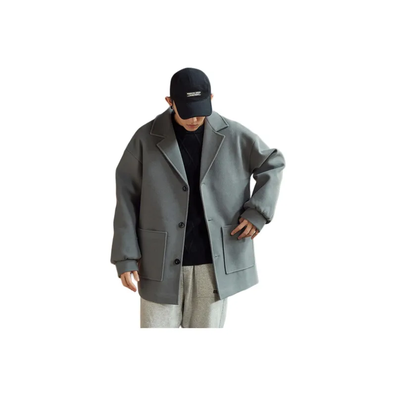 Tonlion Coats Men Steel Gray-0